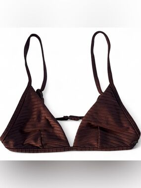 Rip Curl Brown Ribbed Triangle Bikini Top